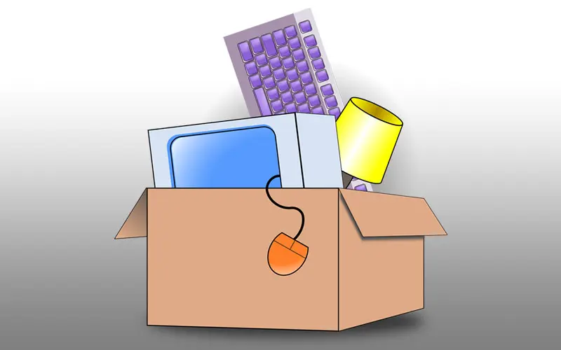 Box containing electronics