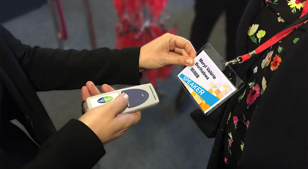 Person having the barcode on their badge scanned