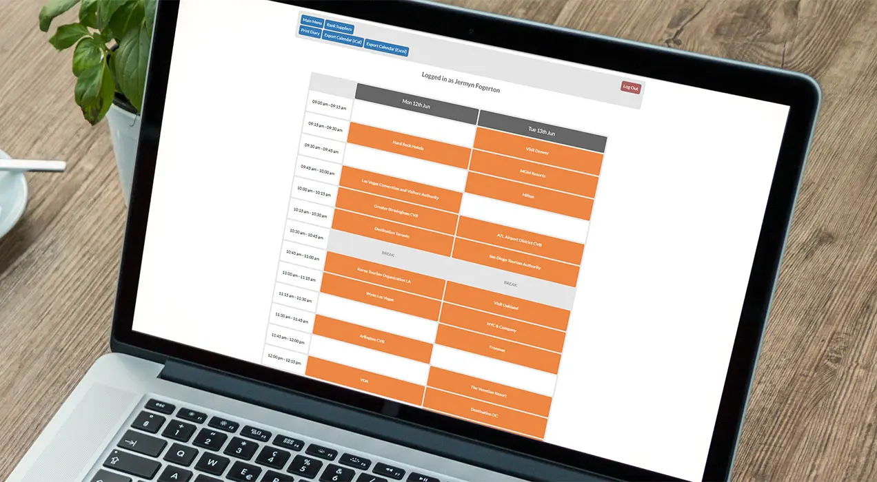 Diary system for an event