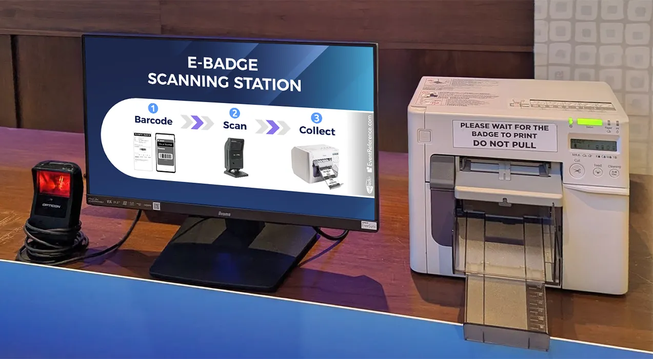 E-badge scanning station