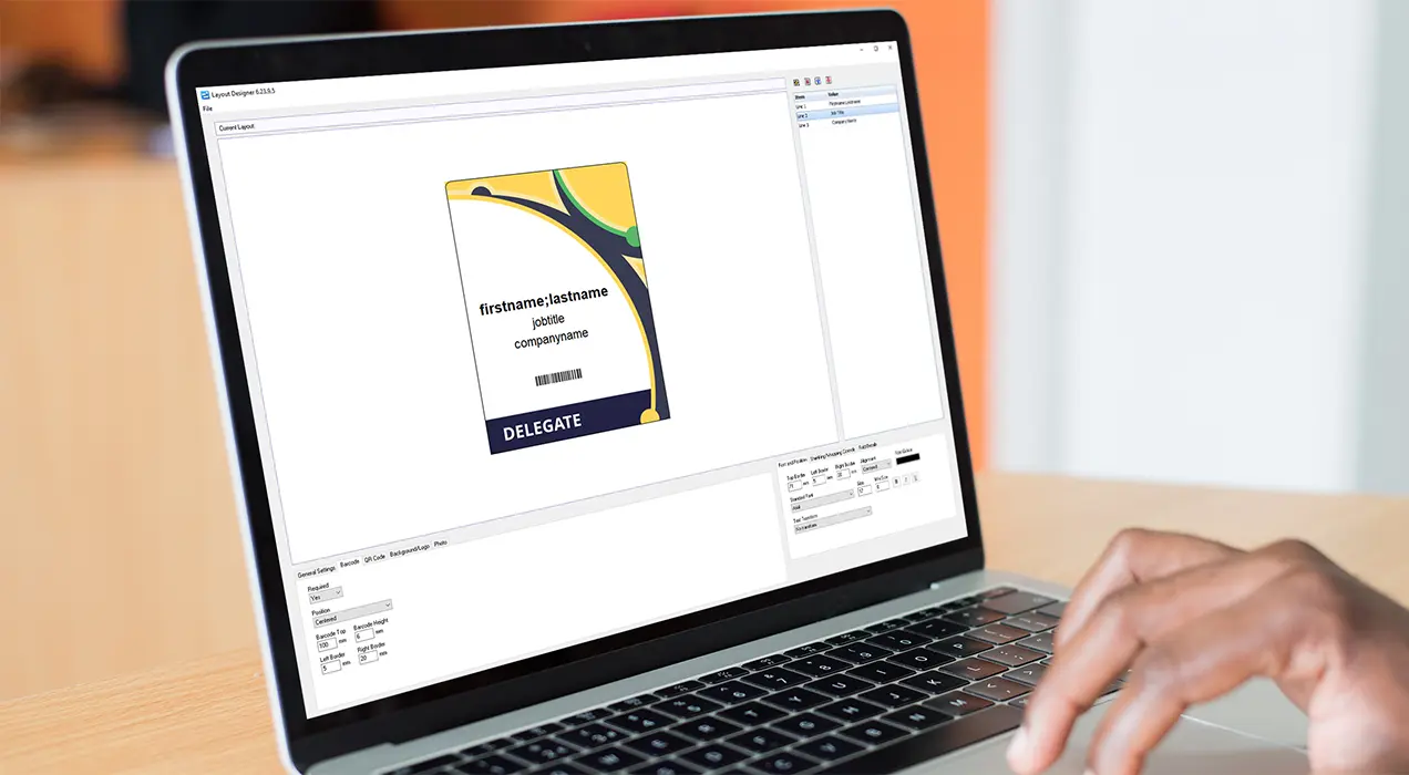Using WebBadging software on laptop