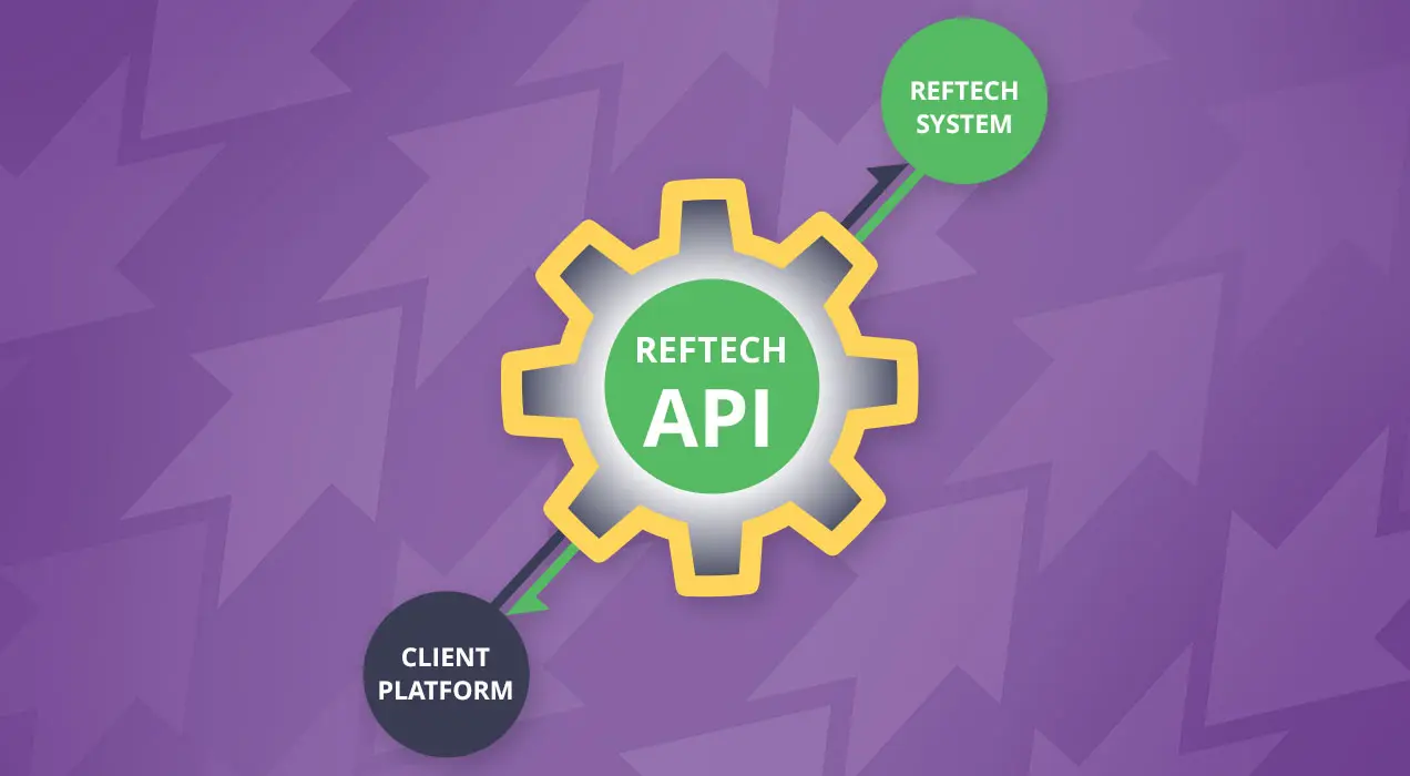 Data being pushed and pulled between Client platform and RefTech via the RefTech API
