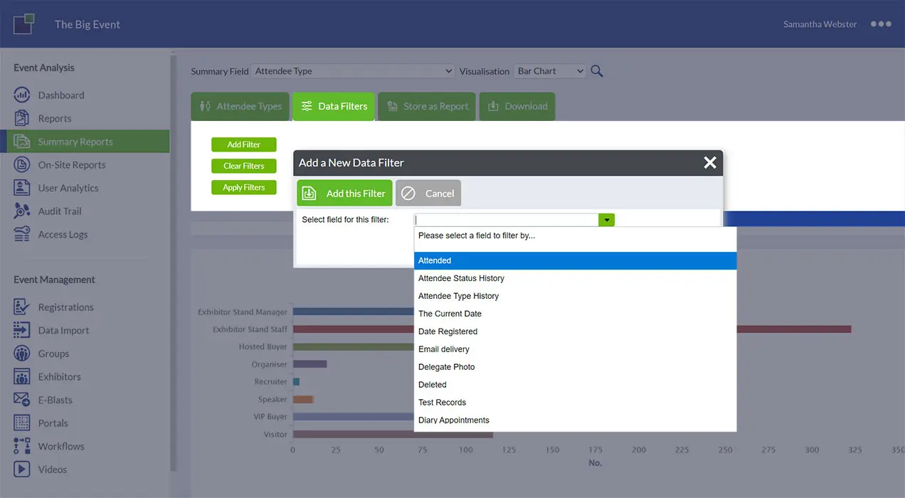 Adding data filters to reporting system