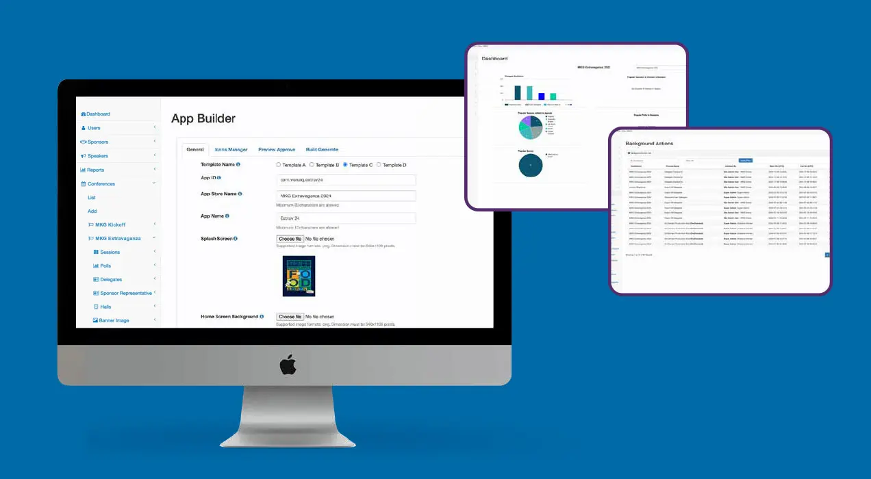 LeadReference app on mobile phone showing attendee statistics